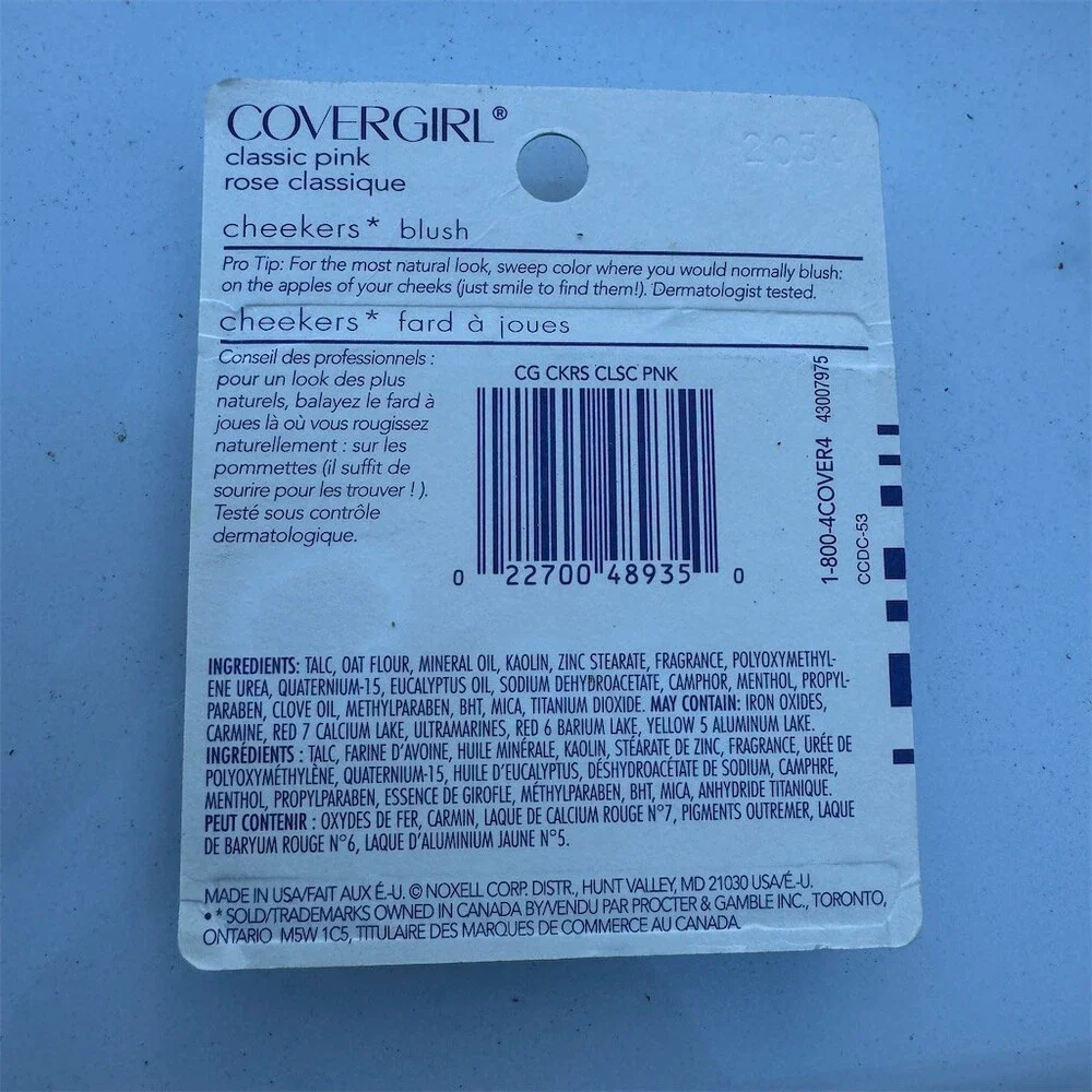 CoverGirl Cheekers Blush 110 Classic Pink Cool Vintage Carded Compact